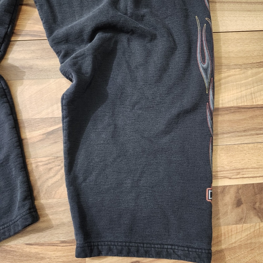 VTG Harley-Davidson Striking Flames Graphic Sweatpants Black Loose Fit Size XL - Picture 10 of 16